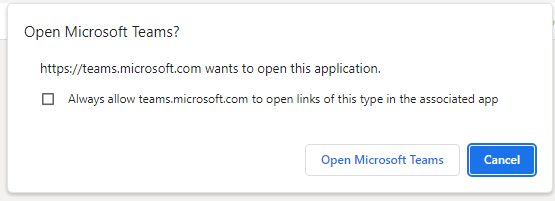 Open Microsoft Teams?